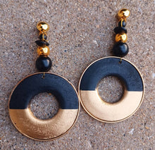 Load image into Gallery viewer, Abstract Handpainted Wooden Clip On Earrings, Lightweight
