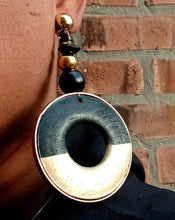 Load image into Gallery viewer, Abstract Handpainted Wooden Clip On Earrings, Lightweight
