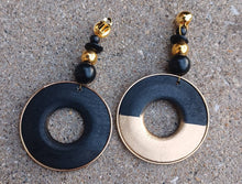 Load image into Gallery viewer, Abstract Handpainted Wooden Clip On Earrings, Lightweight
