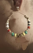 Load image into Gallery viewer, Handmade Boho Africa Beaded Hoop Earrings pierced
