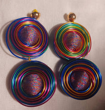 Load image into Gallery viewer, Handmade Abstract Wire Dangle Earrings pierced ears
