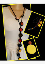 Load image into Gallery viewer, Handmade Abstract Avant Garde Design Statement Necklace and earrings set (pierced ears)
