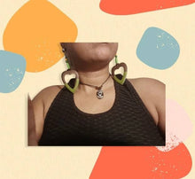 Load image into Gallery viewer, Custom Abstract Heart Necklace and Clip On Earrings Set custom handmade
