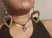 Load image into Gallery viewer, Custom Abstract Heart Necklace and Clip On Earrings Set custom handmade
