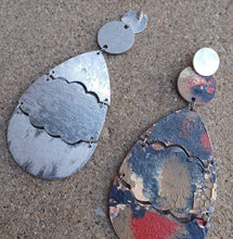 Load image into Gallery viewer, Handpainted abstract Design Wooden Earrings pierced ears
