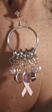 Load image into Gallery viewer, Clip On  pink ribbon Breast Cancer Awareness earrings
