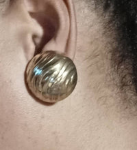 Load image into Gallery viewer, Medium sized Gold Ball Stud Clip On Earrings
