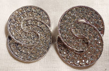Load image into Gallery viewer, Extra Large and Blingy Runway Rhinestone  cluster Earrings 2.5 inch pierced ears
