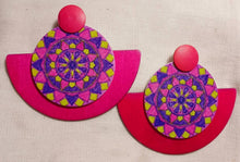 Load image into Gallery viewer, Handmade Extra large Abstract Pop Art Acrylic Statement Earrings (pierced ears)
