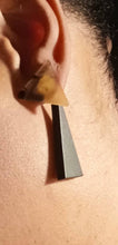 Load image into Gallery viewer, Minimalist wood and Acrylic Statement Earrings (pierced ears)
