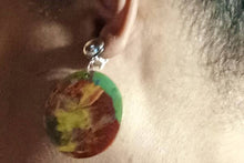 Load image into Gallery viewer, Abstract Handpainted Wooden Clip On Earrings
