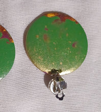 Load image into Gallery viewer, Abstract Handpainted Wooden Clip On Earrings
