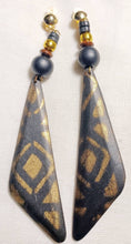 Load image into Gallery viewer, Clip On Afrocentric handpainted Mudcloth Design Earrings
