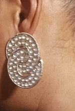 Load image into Gallery viewer, Extra Large and Blingy Runway Rhinestone  cluster Earrings 2.5 inch pierced ears
