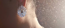 Load image into Gallery viewer, Extra large Rhinestone Stud Cluster Clip On Earrings
