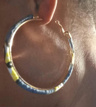 Load image into Gallery viewer, Unique Afrocentric African Fabric Hoop Earrings

