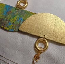 Load image into Gallery viewer, Handpainted Abstract Wooden Clip On Earrings: Lightweight, Unique
