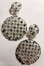 Load image into Gallery viewer, Handmade Rhinestone dangle Clip On Earrings silver
