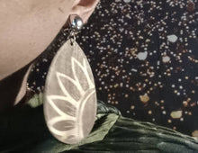 Load image into Gallery viewer, Artsy Sunflower Wooden  clip on Earrings
