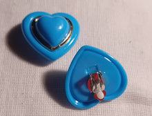 Load image into Gallery viewer, Vintage chunky acrylic Heart Stud Clip On Earrings
