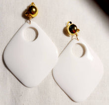 Load image into Gallery viewer, Chunky Handmade Acrylic Hoop Clip On Earrings off white
