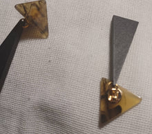Load image into Gallery viewer, Minimalist wood and Acrylic Statement Earrings (pierced ears)
