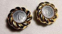 Load image into Gallery viewer, Vintage clip on roman coin stud Earrings 1980s
