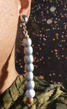 Load image into Gallery viewer, Handmade vintage wooden Ball bead  Dangle Clip On Earrings 4 in
