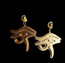 Load image into Gallery viewer, Handpainted Eye of Horus Wooden Clip-on Earrings
