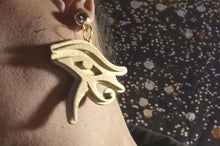 Load image into Gallery viewer, Handpainted Eye of Horus Wooden Clip-on Earrings
