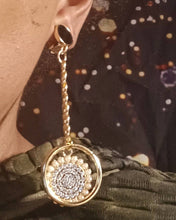 Load image into Gallery viewer, Handmade gold Metal and chain Clip On Earrings gold
