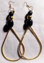 Load image into Gallery viewer, Extra large Handmade Boho Wooden Hoop Earrings pierced 5 inch

