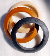 Load image into Gallery viewer, Hand Carved Wooden Bangle Set of 3, Lightweight Wrist Jewelry
