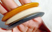 Load image into Gallery viewer, Hand Carved Wooden Bangle Set of 3, Lightweight Wrist Jewelry
