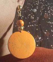 Load image into Gallery viewer, Clip On Wood Abstract Handpainted Design Earrings
