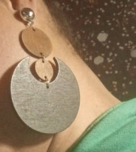 Load image into Gallery viewer, Extra large handmade Natural Wood Boho Clip On Dangle Earrings
