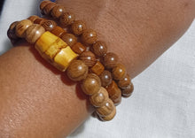Load image into Gallery viewer, Mens Wood Bead Bracelet Set of 3
