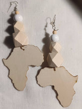 Load image into Gallery viewer, Unfinished Wood Africa Earrings handmade
