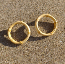 Load image into Gallery viewer, Handmade Natural Bamboo Hoop Earrings
