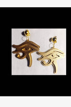 Load image into Gallery viewer, Handpainted Eye of Horus Wooden Clip-on Earrings
