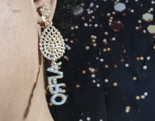 Load image into Gallery viewer, Handmade Rhinestone Clip On Afro Statement Earrings
