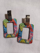 Load image into Gallery viewer, Abstract Design Wooden Earrings (pierced ears)

