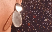 Load image into Gallery viewer, Handmade smokey clear acrylic Disc Earrings pierced ears
