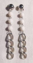 Load image into Gallery viewer, Handmade Chain and acrylic dangle Clip On Earrings
