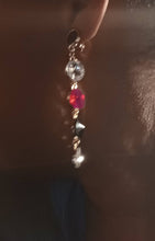 Load image into Gallery viewer, Handmade crystal dangle clip on earrings handmade originals
