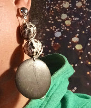 Load image into Gallery viewer, Handmade Natural Kukui Nut and Wood  Clip On Dangle Earrings
