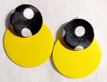Load image into Gallery viewer, Handmade Velvet half Ball and wood Clip On Earrings
