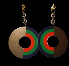 Load image into Gallery viewer, Handmade handpainted Extra large Afrocentric  Hoop Clip on Earrings #m511

