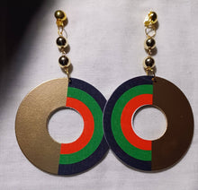 Load image into Gallery viewer, Handmade handpainted Extra large Afrocentric  Hoop Clip on Earrings #m511
