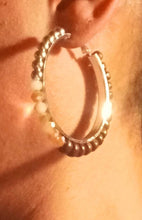 Load image into Gallery viewer, Handmade Natural Wood and crystals handmade Hoop Earrings
